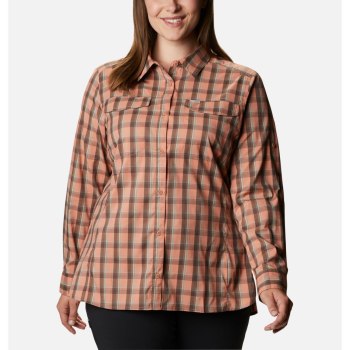 Columbia Overhemd Dames, Silver Ridge Lite Plaid Long Sleeve Plus Size Roze, 34ETGOMRP